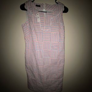 Petite 2P Talbots pink, white, and blue dress.